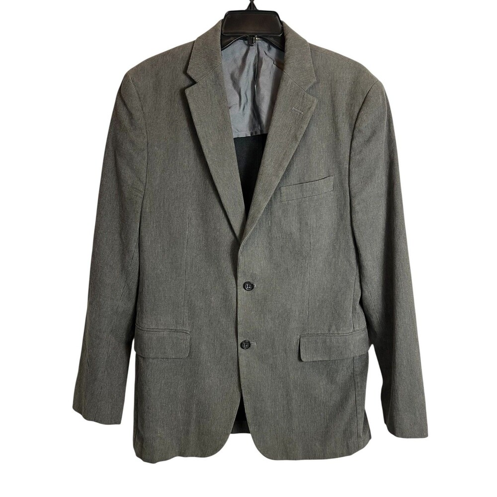 Banana Republic Men's Gray Strip 100% Cotton Suit Sport Coat Blazer  Size 42R